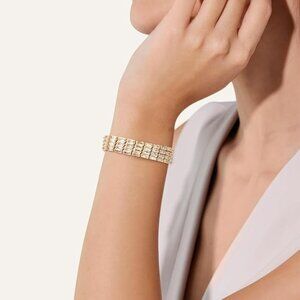 Elegant 14K Gold Plated Women’s Tennis Bracelet Sparkly Everyday Jewelry Gif